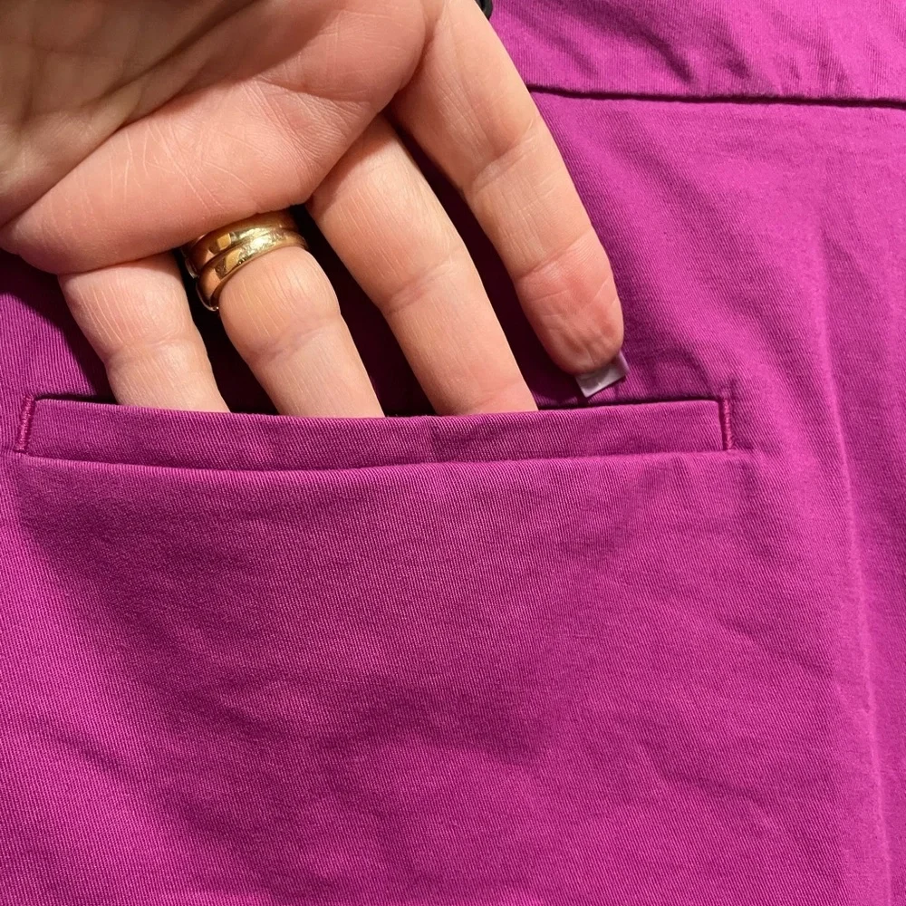 Vibrant Ann Taylor Womens Plus Size 18 Violet Purple Preppy Casual Chino Shorts - Picture 6 of 9